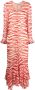 GANNI Maxi-jurk met tijgerprint Rood - Thumbnail 1