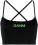 GANNI Top met logoprint Zwart - Thumbnail 1