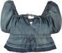 GANNI Top met pofmouwen Blauw - Thumbnail 1