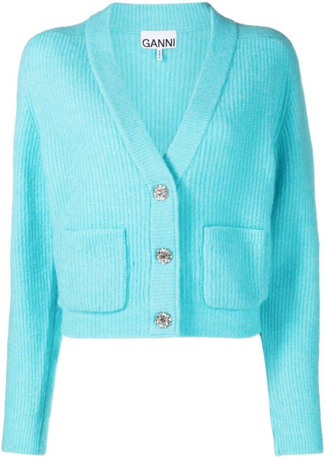GANNI Vest met verfraaide knoop Blauw