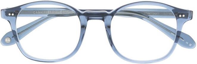 Garrett Leight Bril met rond montuur Blauw