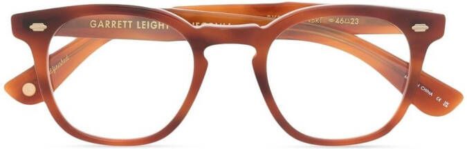 Garrett Leight Bril met rond montuur Bruin