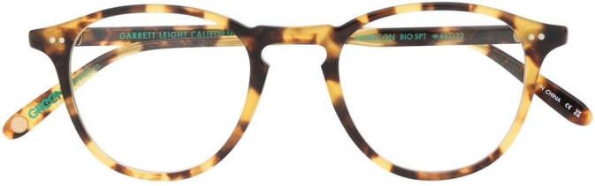 Garrett Leight Bril met rond montuur Bruin