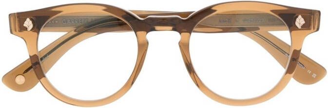 Garrett Leight Bril met rond montuur Bruin
