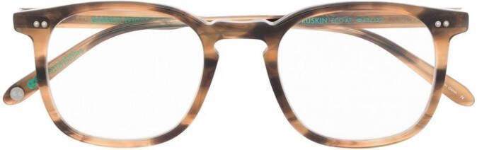 Garrett Leight Bril met schildpadschild design Bruin