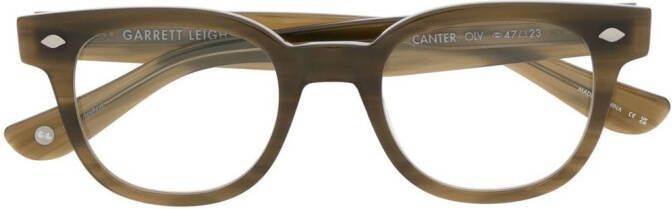 Garrett Leight Bril met vierkant montuur Bruin