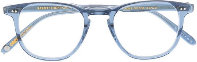 Garrett Leight Brooks bril met doorzichtig montuur Blauw