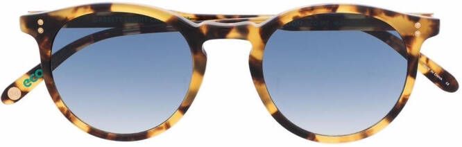 Garrett Leight Carlton Eco zonnebril met rond montuur Bruin