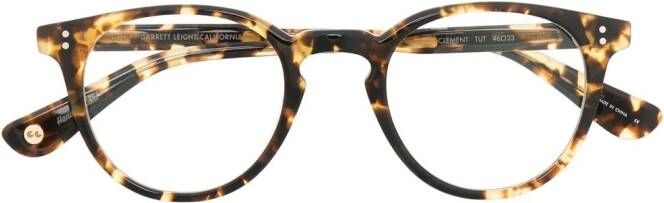Garrett Leight Cle t bril met schildpadschild design Bruin