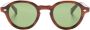 Garrett Leight Flipper zonnebril met rond montuur Bruin - Thumbnail 1