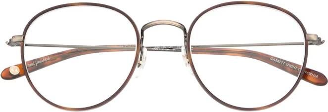 Garrett Leight Paloma bril met rond montuur Bruin