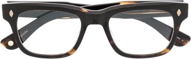 Garrett Leight Troubadour bril met vierkant montuur Bruin