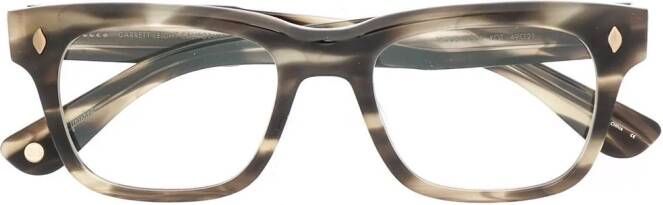 Garrett Leight Troubadour bril met vierkant montuur Bruin