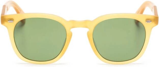 Garrett Leight Zonnebril met rond montuur Geel