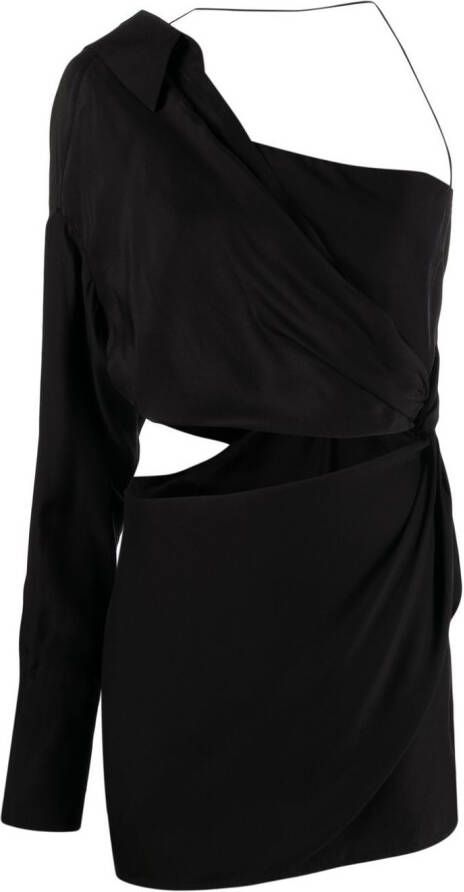 GAUGE81 Asymmetrische mini-jurk Zwart