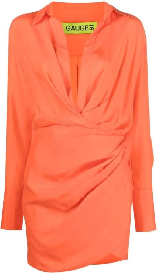 GAUGE81 Blousejurk met gesmockt detail Oranje