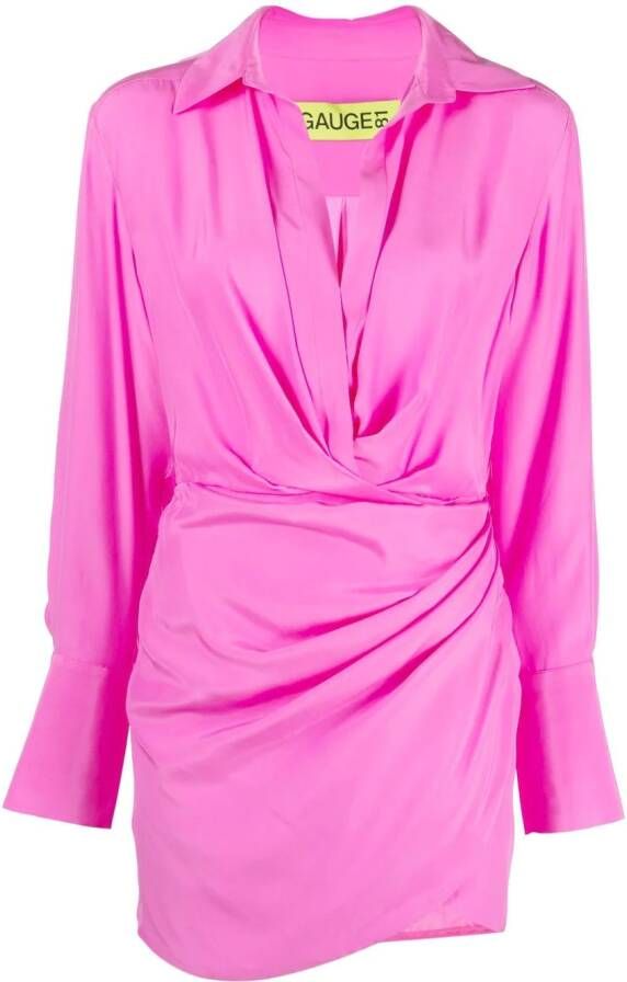 GAUGE81 Blousejurk met gesmockt detail Roze