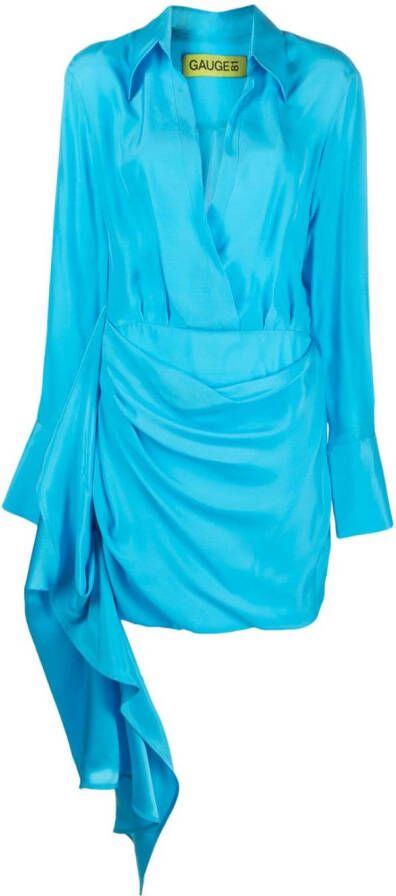 GAUGE81 Gravia zijden mini-jurk Blauw