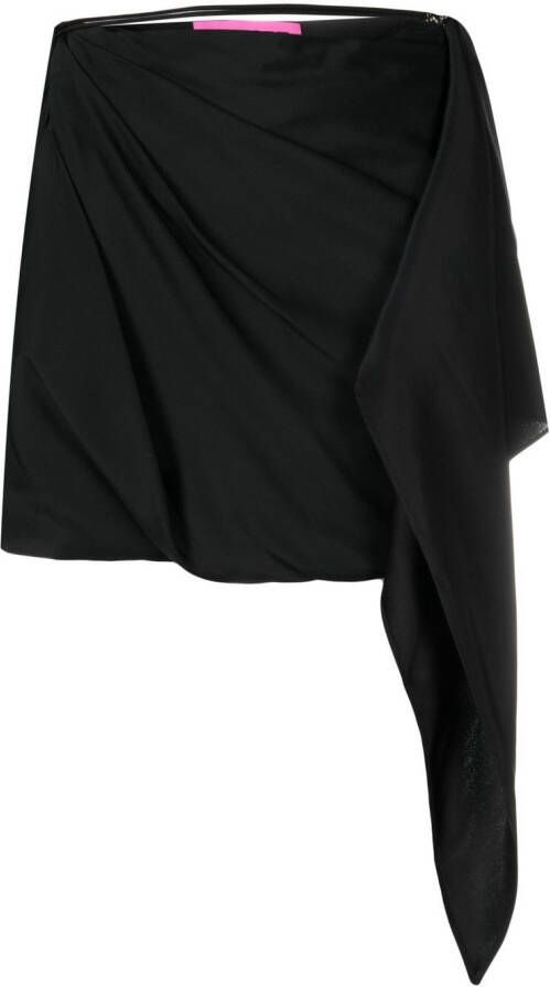 GAUGE81 Mini-rok met gedrapeerd detail Zwart