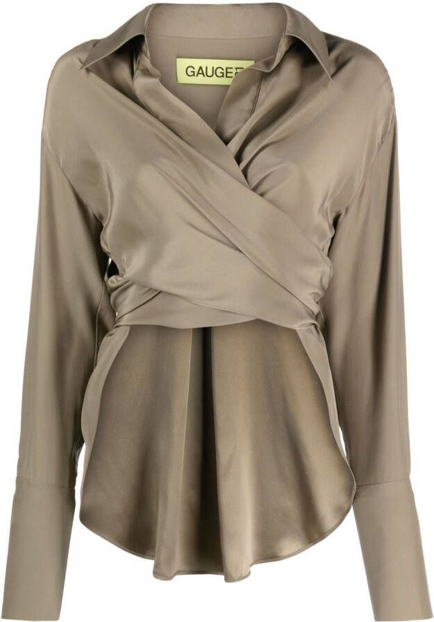 GAUGE81 Zijden blouse Groen