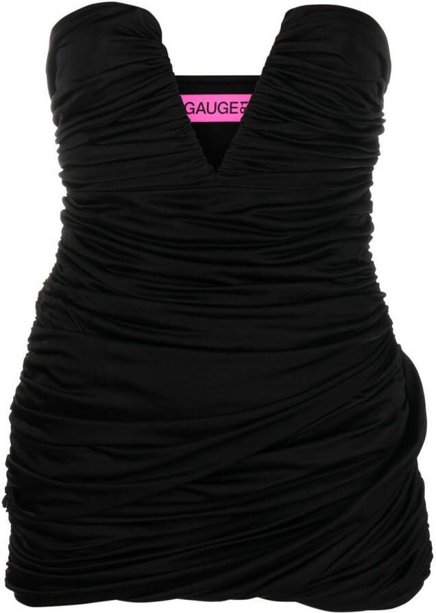 GAUGE81 Mini-jurk met V-hals Zwart