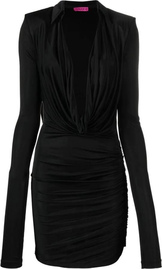 GAUGE81 Mini-jurk met col Zwart