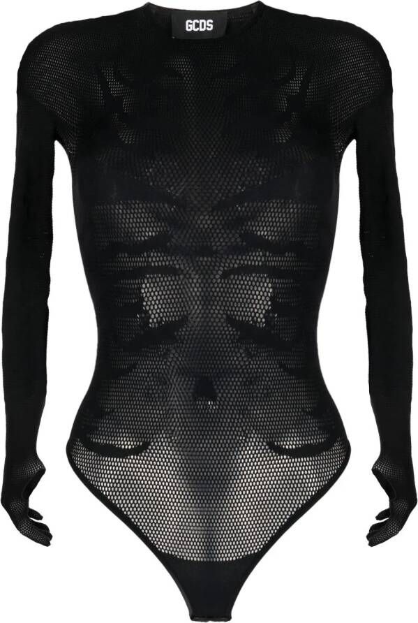 GCDS Body met zebraprint Zwart