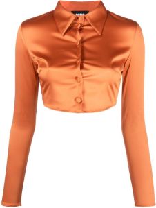 Gcds cropped satin shirt Oranje
