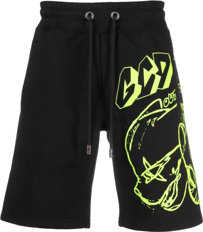 GCDS Fleece trainingsshorts Zwart