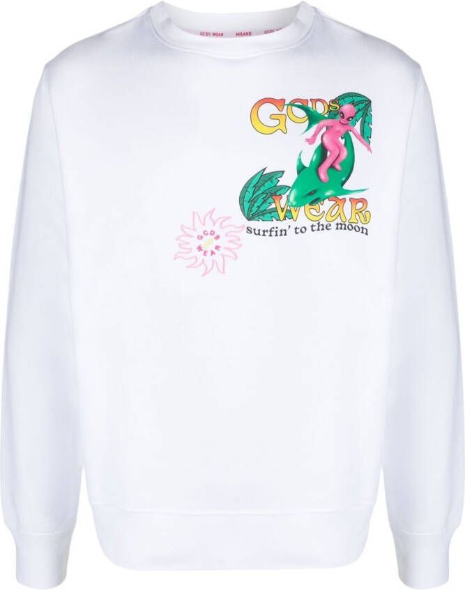 Gcds Sweater met print Wit