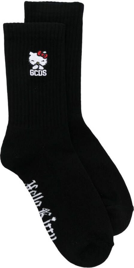 Gcds Sokken met geborduurde Hello Kitty Zwart