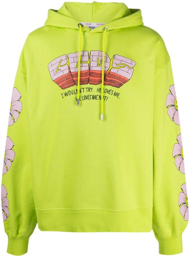 GCDS Hoodie met logoprint Groen