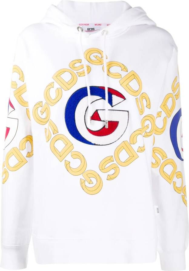 Gcds Hoodie met logoprint Wit