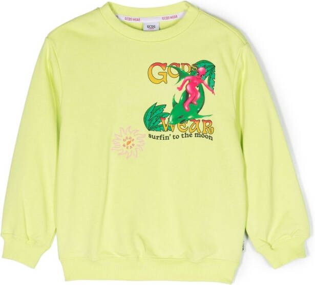 Gcds Kids Sweater met print Groen