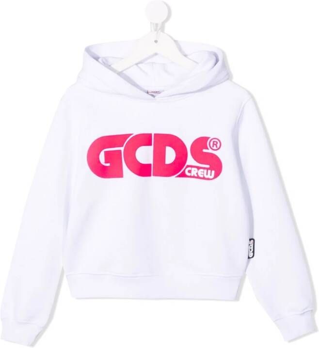 Gcds Kids hoodie met colourblocking Wit