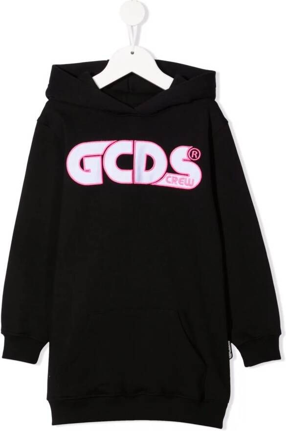 Gcds Kids Hoodie met logoprint Zwart