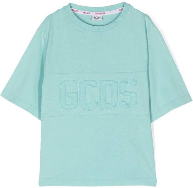 Gcds Kids T-shirt met logopatch Blauw