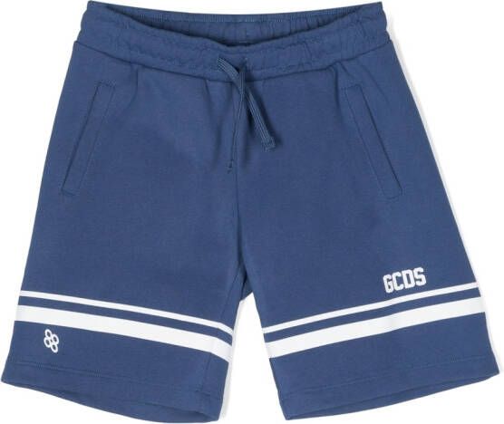 Gcds Kids Shorts met logoprint Blauw