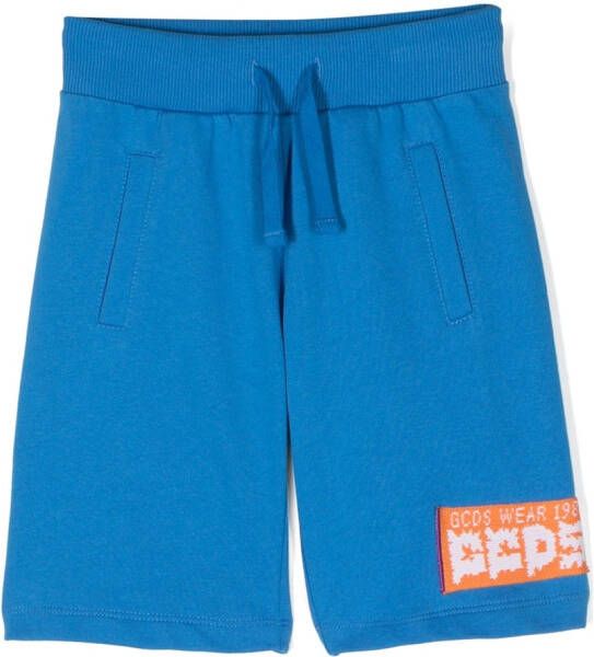 Gcds Kids Shorts met logoprint Blauw