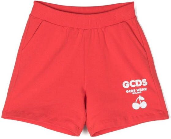 Gcds Kids Trainingsshorts met logoprint Rood