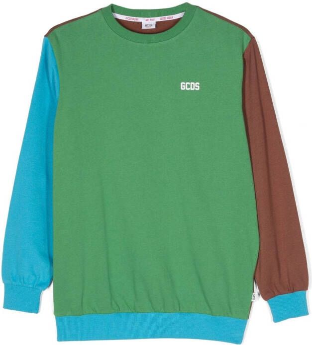 Gcds Kids Sweater met colourblocking Groen
