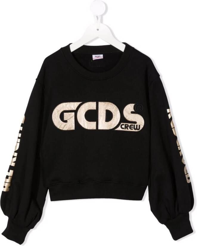 Gcds Kids Sweater met geborduurd logo Zwart