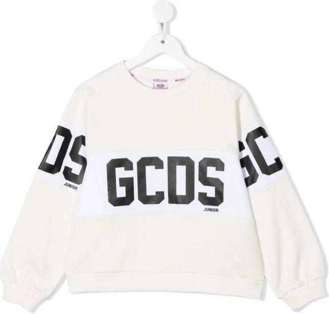 Gcds Kids Sweater met logoprint Wit