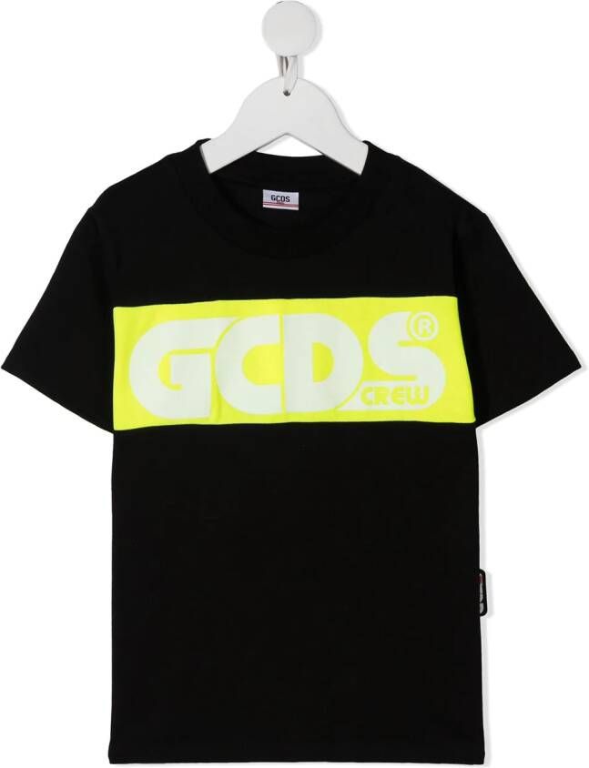 Gcds Kids T-shirt met colourblocking Zwart