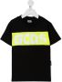 Gcds Kids T-shirt met colourblocking Zwart - Thumbnail 1