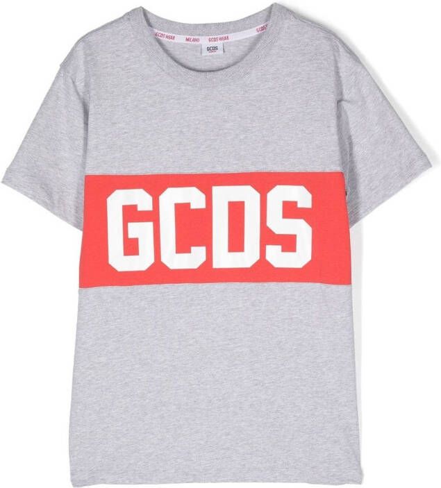 Gcds Kids T-shirt met logoprint Grijs