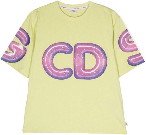 Gcds Kids T-shirt met logoprint Groen