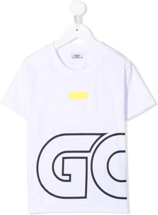 Gcds Kids T-shirt met logoprint Wit