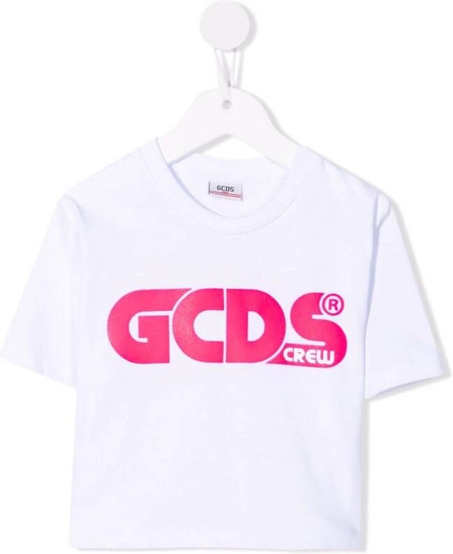 Gcds Kids T shirt met logoprint kinderen katoen 10 jaar Wit