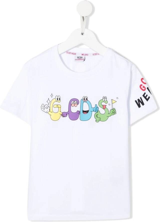 Gcds Kids T-shirt met print Wit
